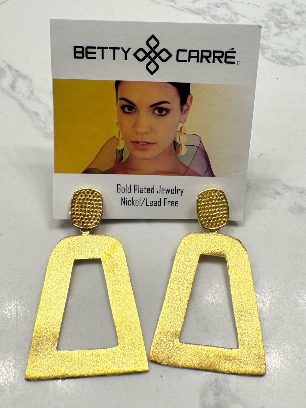 Betty Carré Gold Plated Geometric Drop Earrings